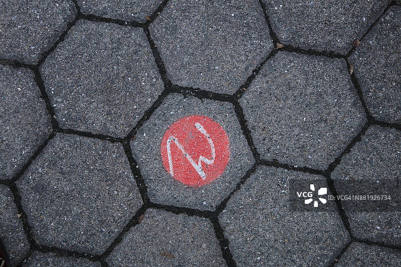 德国拜罗伊特人行道上的瓦格纳符号图片素材