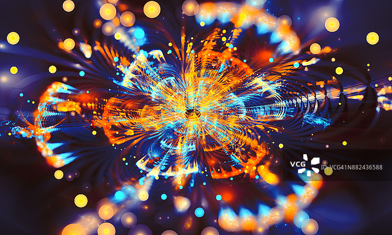 深色抽象分形花朵图片素材