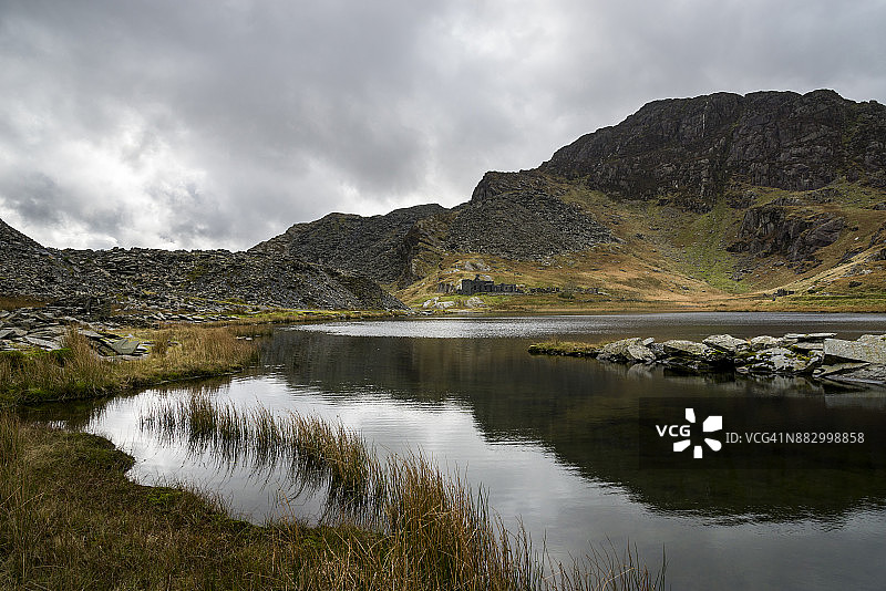 北威尔士布莱瑙费斯蒂尼奥格的库莫辛的阴沉状况图片素材