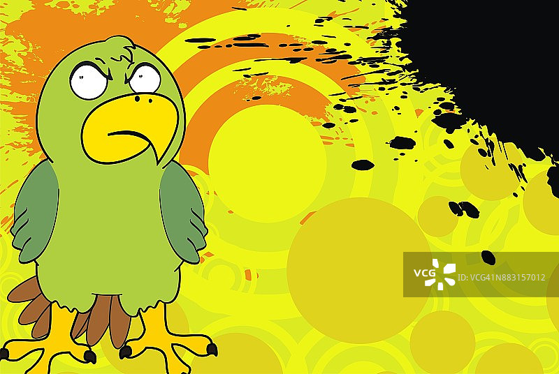 有趣的鹦鹉卡通表情背景图片素材