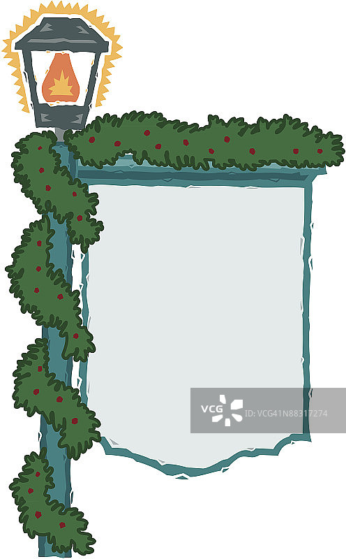 彩色装饰路灯边框图片素材