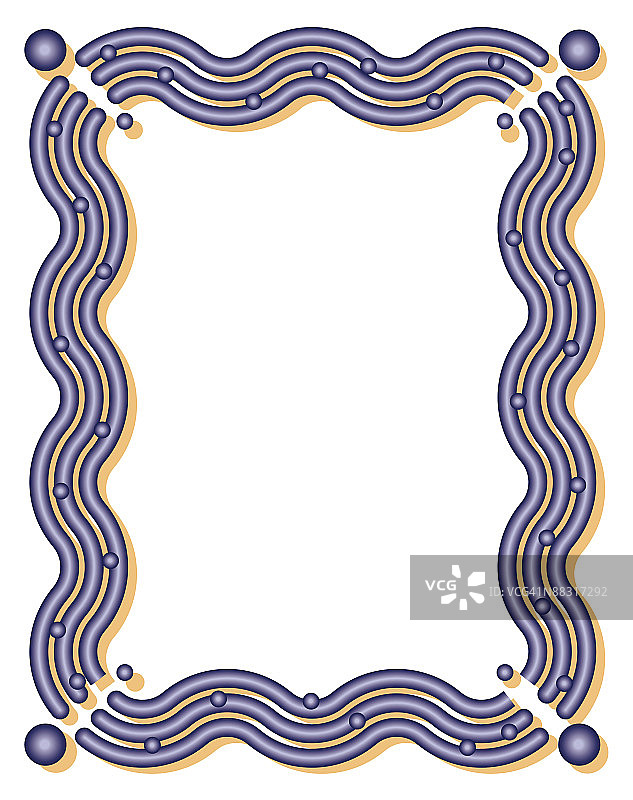 彩色霓虹灯波浪边框图片素材