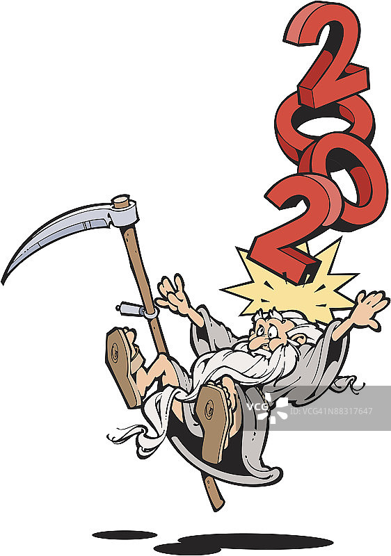 时间老人在2002年受到冲击，彩色，分组元素图片素材