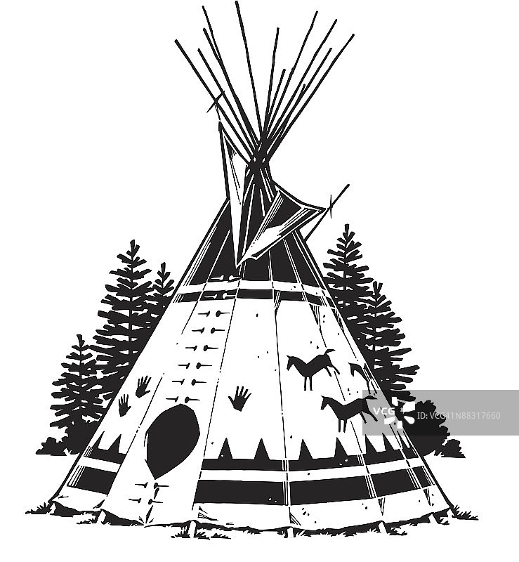 圆锥帐篷组合元素图片素材