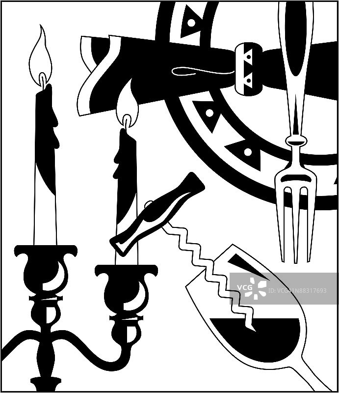 餐厅组合元素蒙太奇图片素材