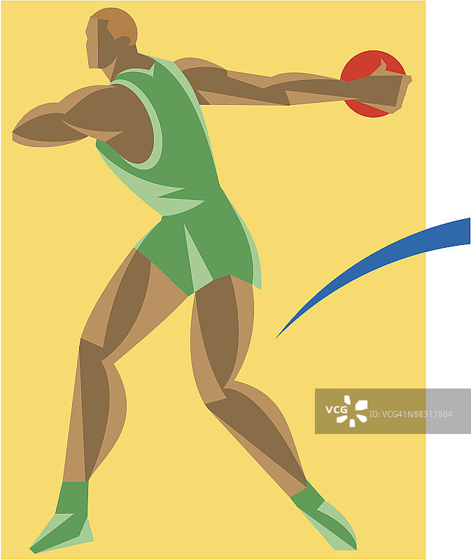 铁饼运动员，全力以赴，战胜竞争图片素材