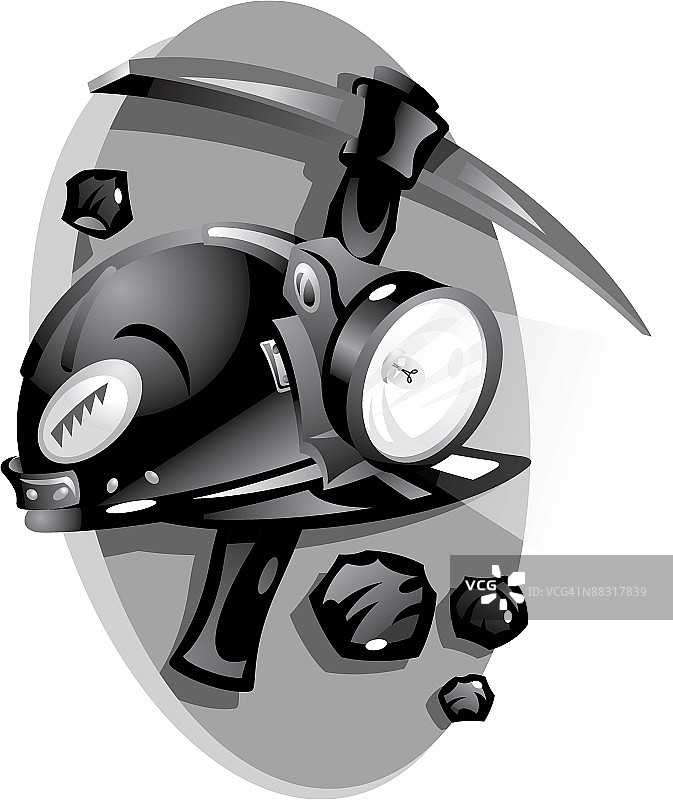 煤矿开采蒙太奇（灰度，分组元素）图片素材