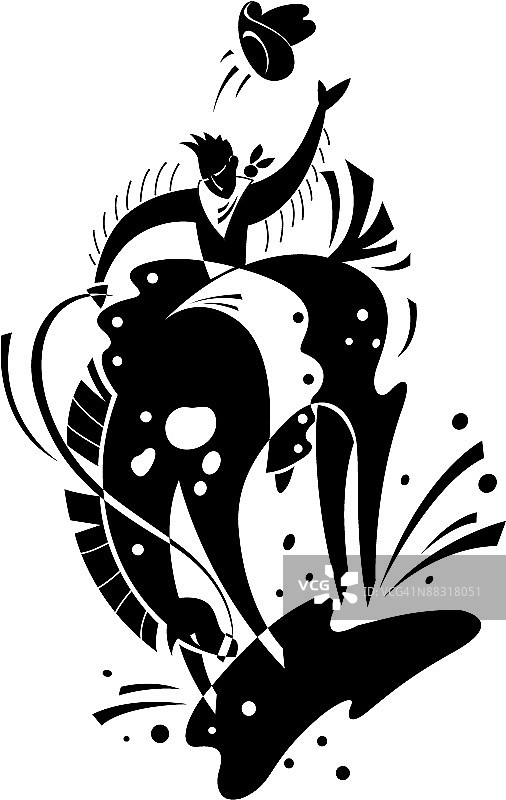 牛仔骑野马图片素材