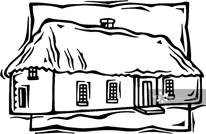 茅草屋顶小屋图片素材