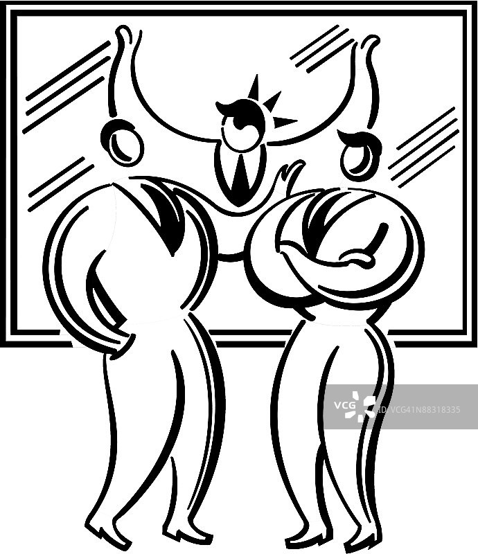 正在交谈并被观察的商人，分组元素图片素材