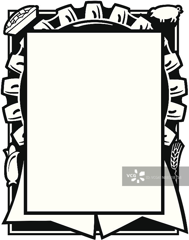 边框，带有展会元素的获胜者缎带，分层，另有彩色版本，047C9807图片素材