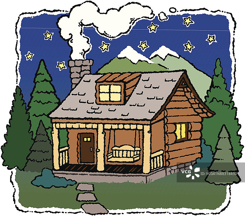 树林中的小屋场景图片素材
