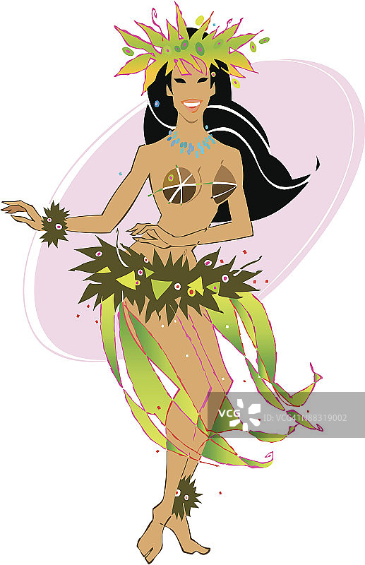 彩色草裙舞舞者图片素材