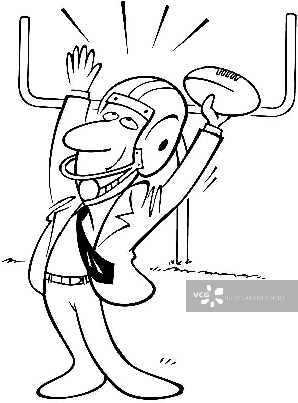 终点线上的商人：达阵，赢得高分图片素材