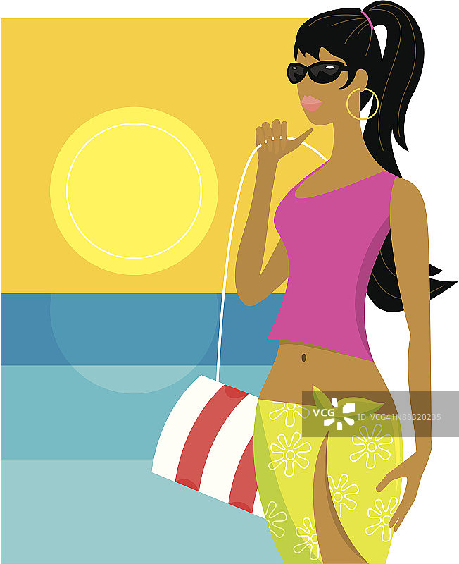海边的女人图片素材