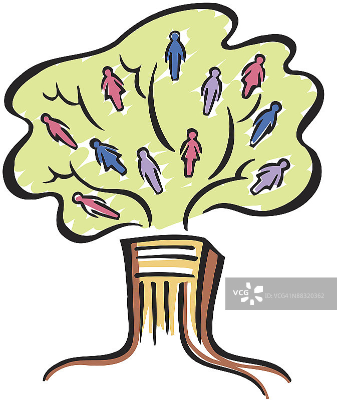 结满人形果实的树图片素材