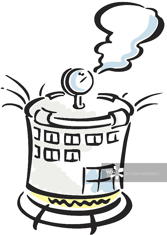 建筑造型的彩色压力锅图片素材