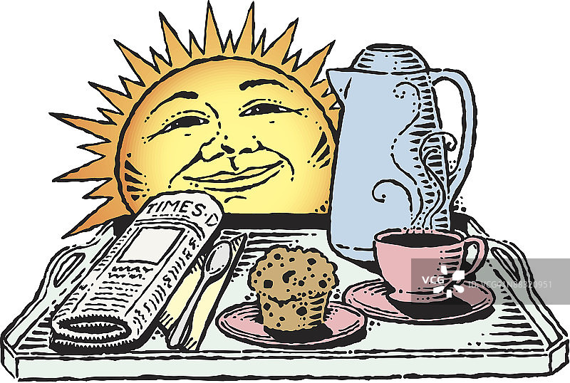 阳光下的免费早餐盘图片素材