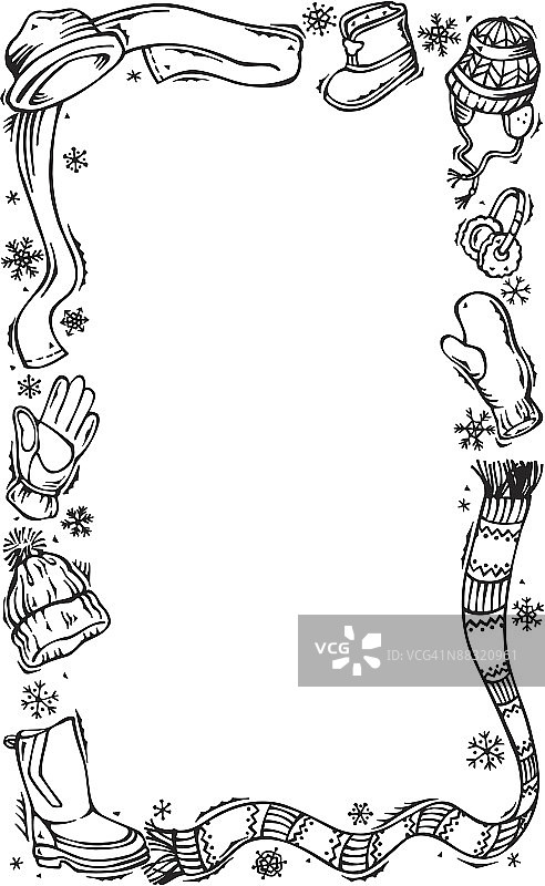 边框，冬季服装配饰图片素材