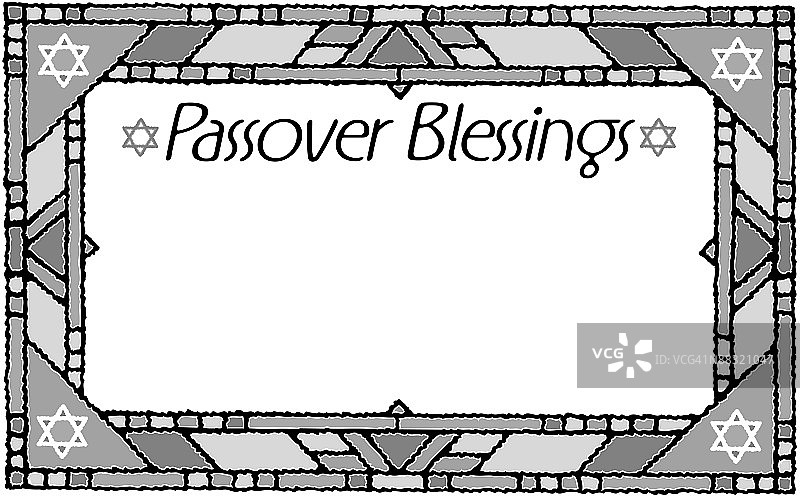 逾越节祝福主题彩色玻璃边框图片素材