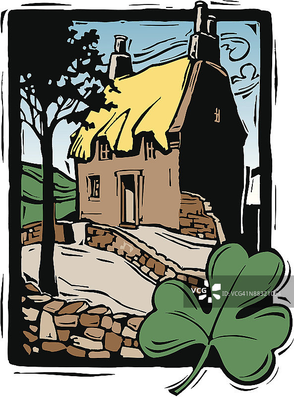 爱尔兰元素，彩色图片素材