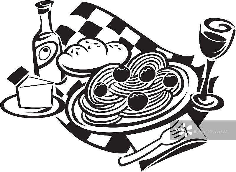 意大利面晚餐图片素材