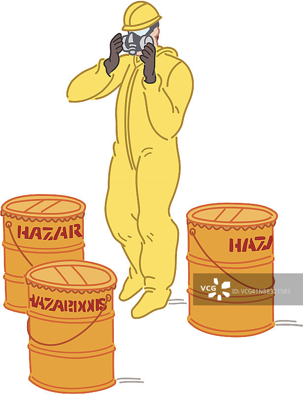 手持危险化学品的工人（矢量分层素材）图片素材