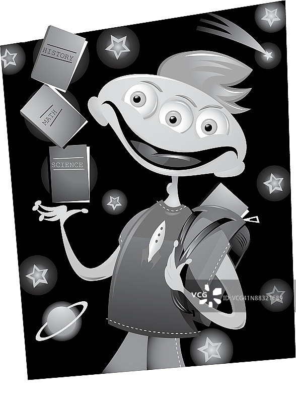 三眼外星学生图片素材