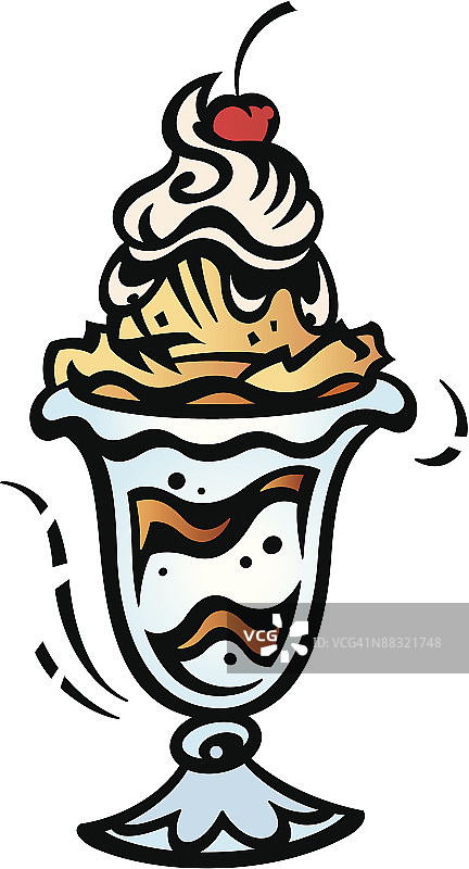 热软糖圣代，彩色，低分辨率，分组元素图片素材