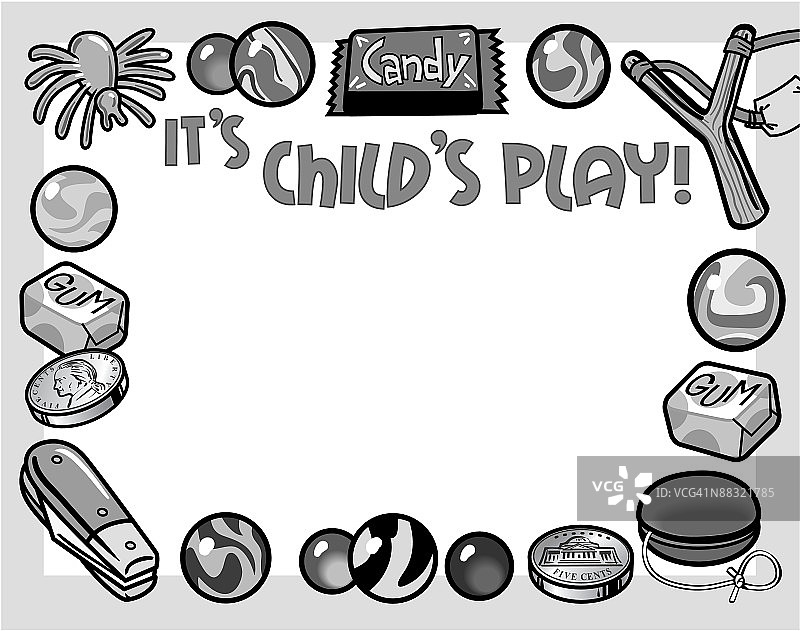 儿童玩具主题男孩口袋物件广告边框标题图片素材