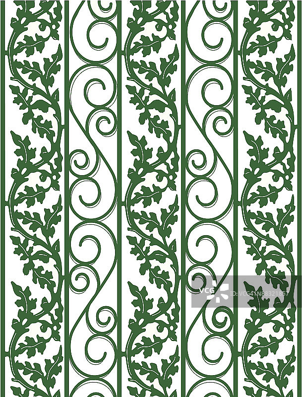 纹理铁艺栅栏彩色插画元素图片素材