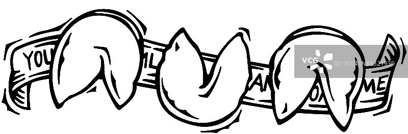 幸运饼干元素组合：未来会怎样？算命先生图片素材