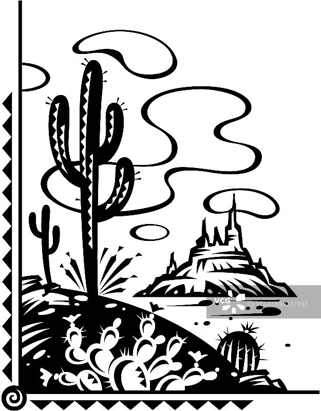 沙漠景观分层图图片素材