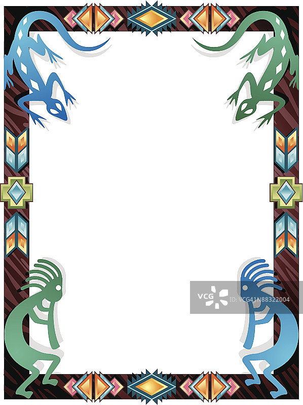 西南彩色组合元素边框图片素材