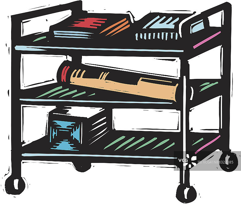 多功能推车（彩色）图片素材