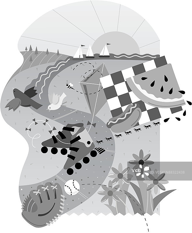 夏季蒙太奇图片素材