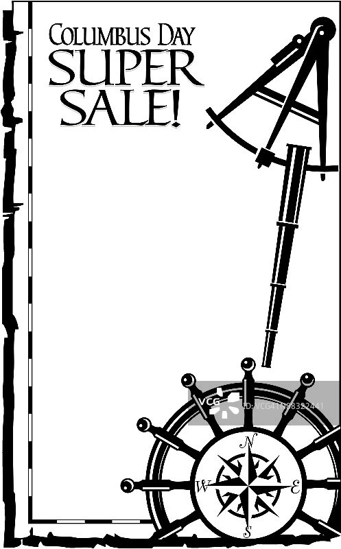 哥伦布日超级促销航海元素banner图片素材