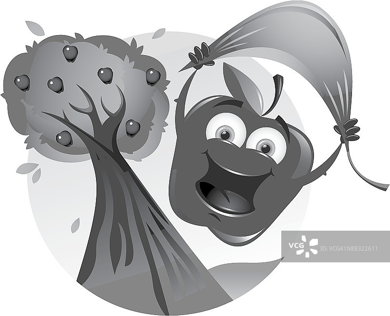 跳伞的苹果图片素材