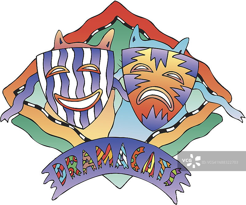 戏剧猫渐变色图片素材