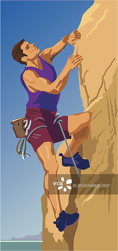 男子攀岩图片素材