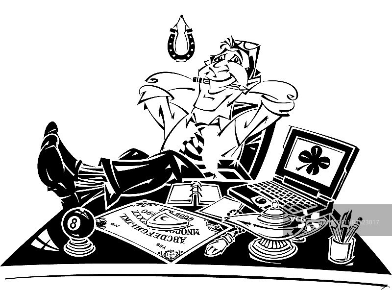 拥有好运饰物的商人组合元素图片素材