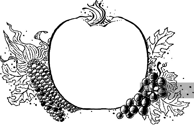 南瓜葡萄玉米边框图片素材