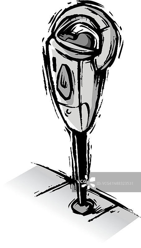 停车收费表，灰度图图片素材