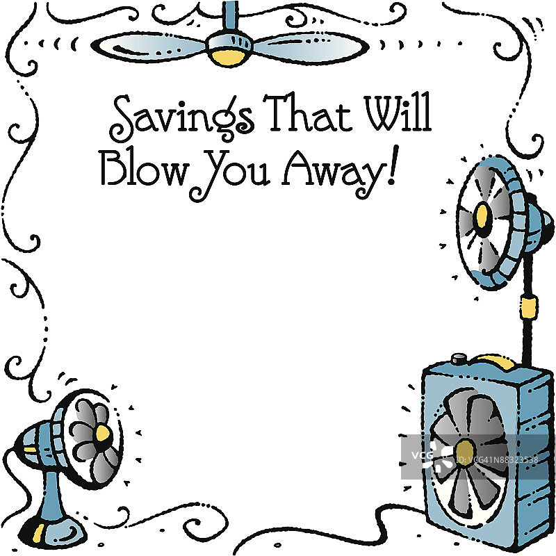 风扇主题彩色促销边框标题图片素材