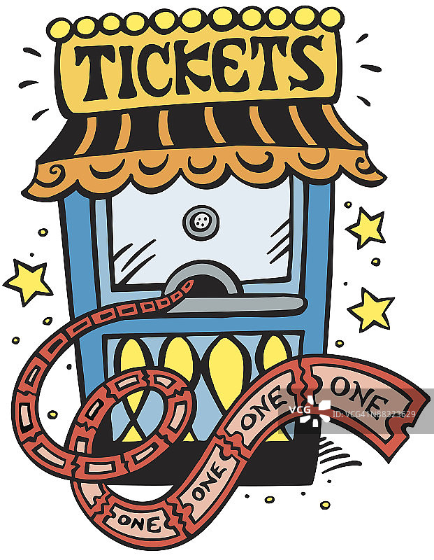 售票亭，单色票图片素材