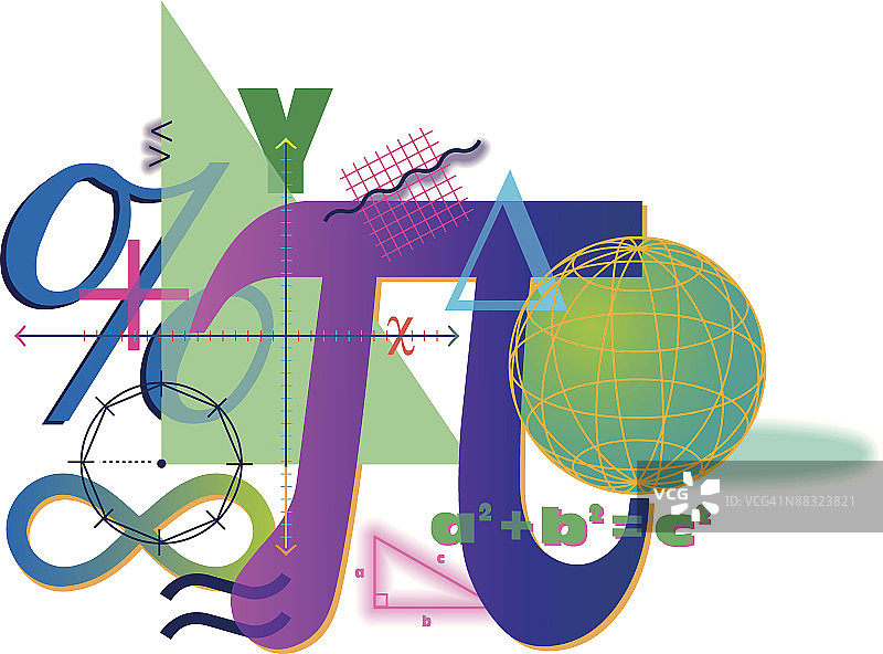 数学符号分层彩色插画Ver.5图片素材