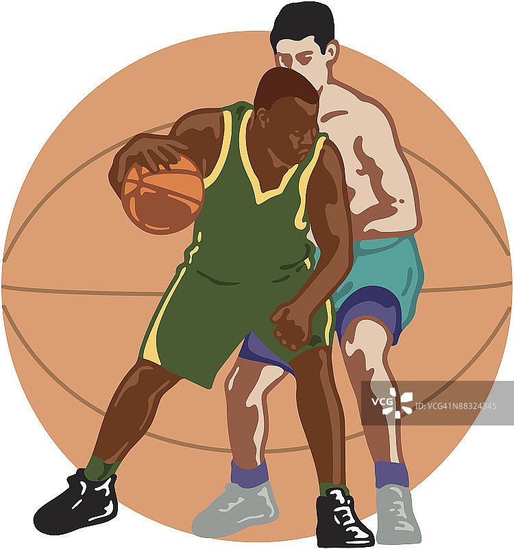 篮球运动员男孩彩色图片素材