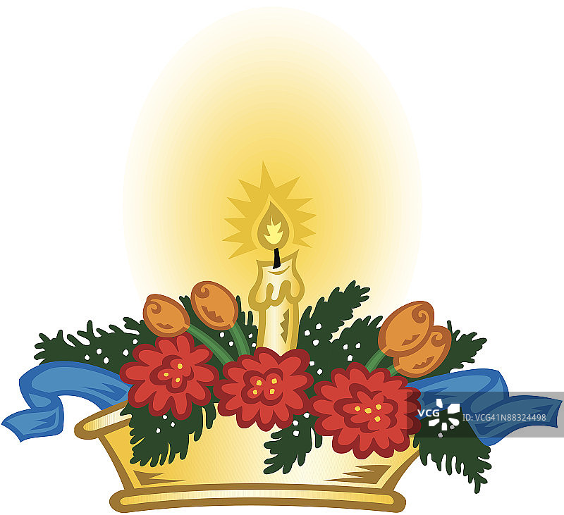 彩色分层蜡烛中心装饰品图片素材