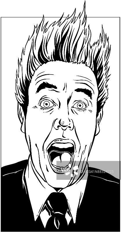 惊讶的男子，面露恐惧和震惊图片素材