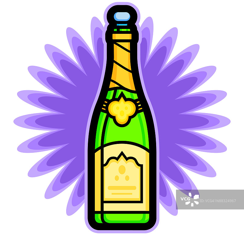 分层彩色背景中的葡萄酒瓶图片素材